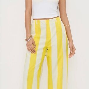 Yellow and White Striped Women's Pants XS new with tags